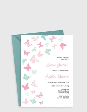Butterfly Birthday Invitation Template