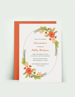 Quinceañera Party Invitation Template