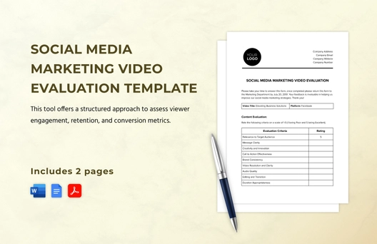 Social Media Marketing Video Evaluation Template