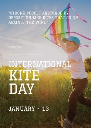International Kites Day Greeting Card Template