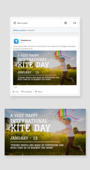 International Kites Day Linkedin Post Template