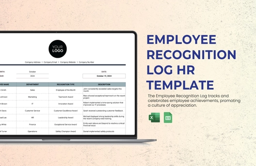 Employee Recognition Log HR Template