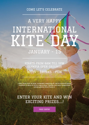 International Kites Day Poster Template