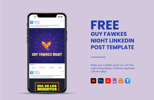 Guy Fawkes Night LinkedIn Post Template