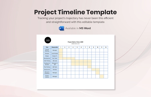 Project Timeline Template Project Timeline Template