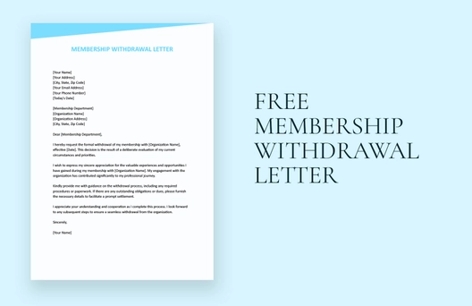 Membership Withdrawal Letter