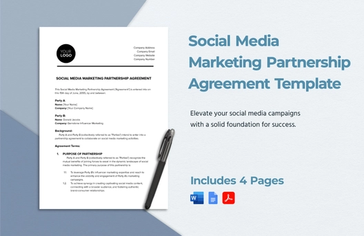 Social Media Marketing Partnership Agreement Template
