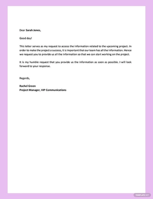 Editable Information Request Letter