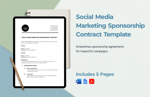 Social Media Marketing Sponsorship Contract Template