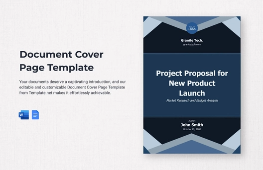 Document Cover Page Template