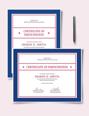 Sports Nutrition Certificate Template