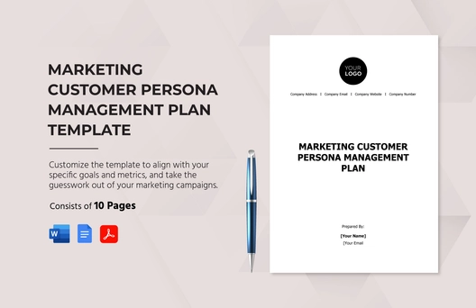 Marketing Customer Persona Management Plan Template