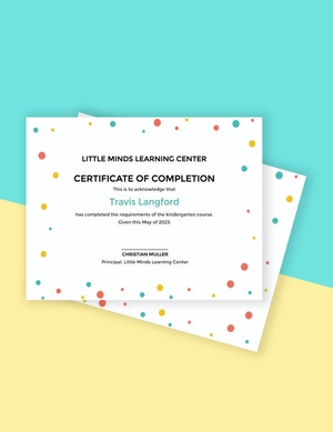 Kindergarten Diploma Certificate Template