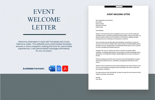 Event Welcome Letter