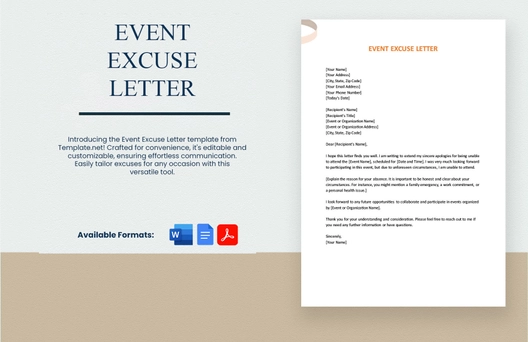 Event Excuse Letter Event Excuse Letter