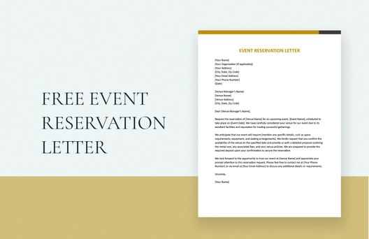 Event Reservation Letter Event Reservation Letter