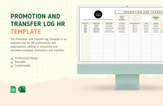 Promotion and Transfer Log HR Template