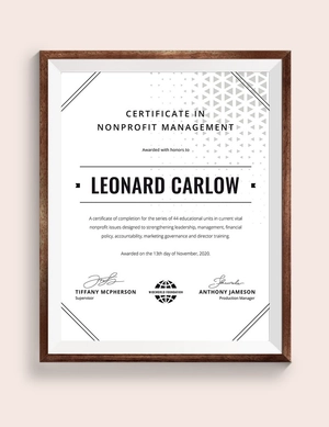 Nonprofit Management Certificate Template