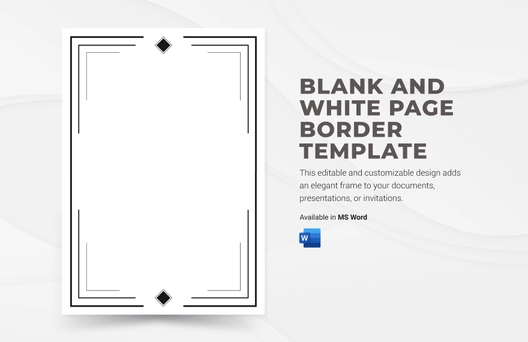 Black and White Page Border Template Black and White Page Border Template
