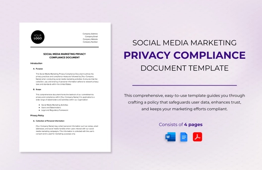 Social Media Marketing Privacy Compliance Document Template