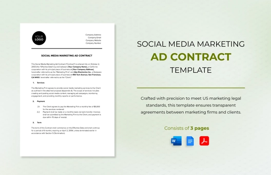 Social Media Marketing Ad Contract Template