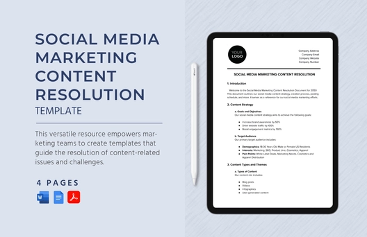 Social Media Marketing Content Resolution Template