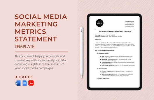 Social Media Marketing Metrics Statement Template Social Media Marketing Metrics Statement Template