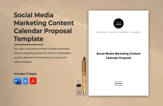 Social Media Marketing Content Calendar Proposal Template