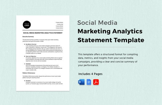 Social Media Marketing Analytics Statement Template