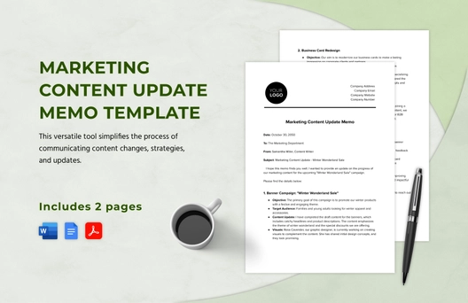 Marketing Content Update Memo Template