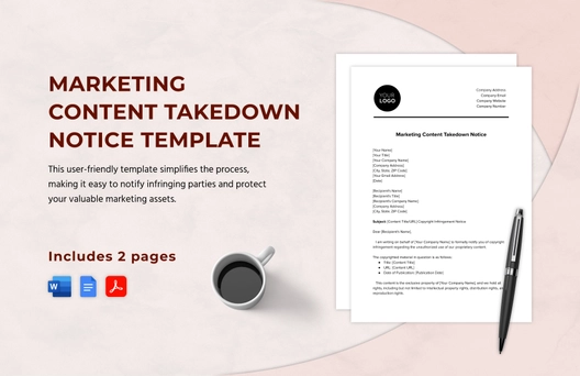 Marketing Content Takedown Notice Template