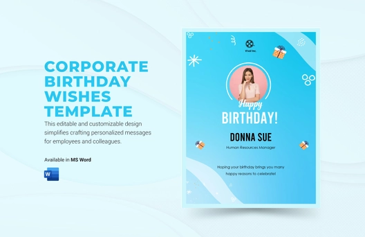 Corporate Birthday Wishes Template Corporate Birthday Wishes Template