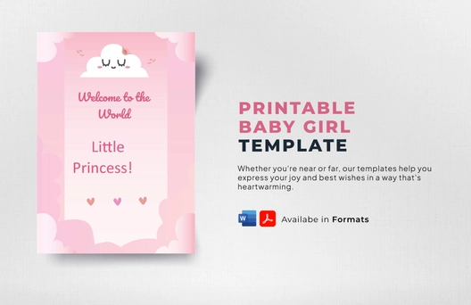 Printable Baby Girl Wishes Template Printable Baby Girl Wishes Template