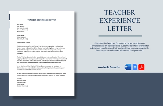 Teacher Experience Letter
