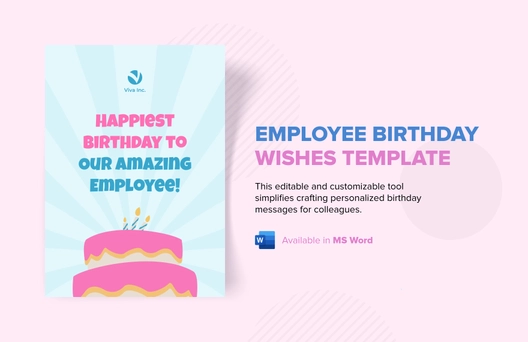 Employee Birthday Wishes Template