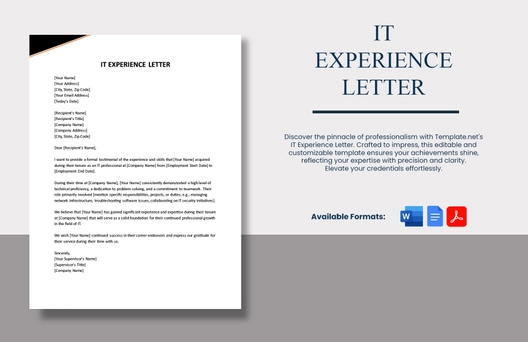 It Experience Letter It Experience Letter