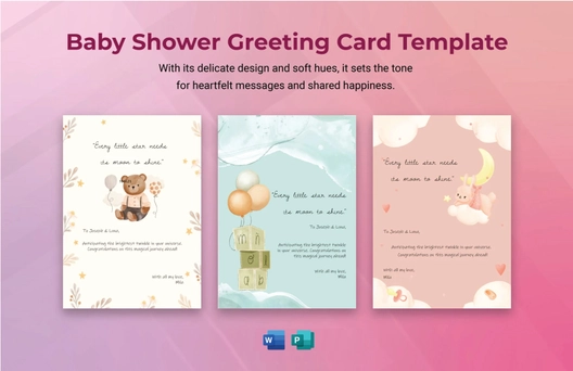 Baby Shower Greeting Card Template
