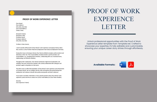 Proof Of Work Experience Letter