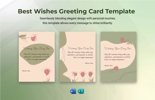 Best Wishes Greeting Card Template