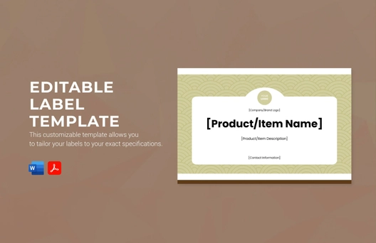 Editable Label Template