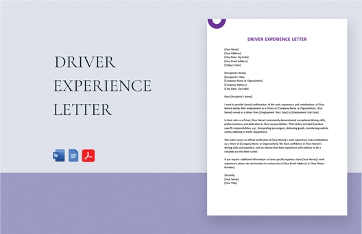 Driver Experience Letter
