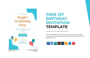 1st Birthday Invitation Template 1st Birthday Invitation Template