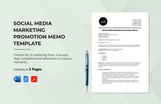 Social Media Marketing Promotion Memo Template
