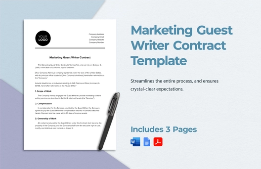 Marketing Guest Writer Contract Template