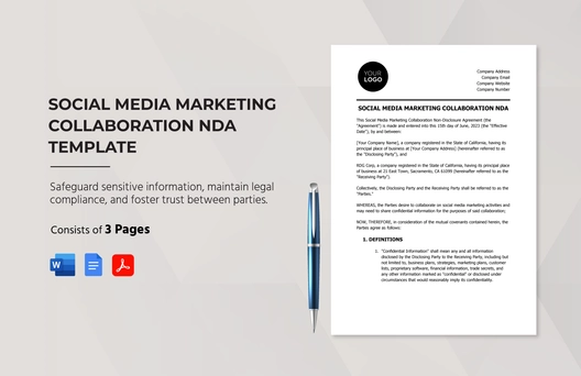 Social Media Marketing Collaboration NDA Template
