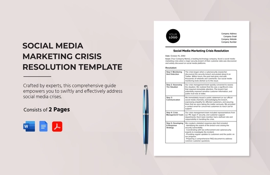 Social Media Marketing Crisis Resolution Template