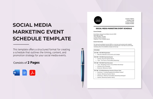 Social Media Marketing Event Schedule Template Social Media Marketing Event Schedule Template