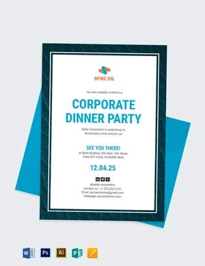 Corporate Dinner Party Invitation Template