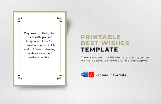 Printable Best Wishes Card Template Printable Best Wishes Card Template