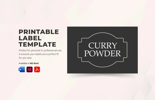 Printable Label Template